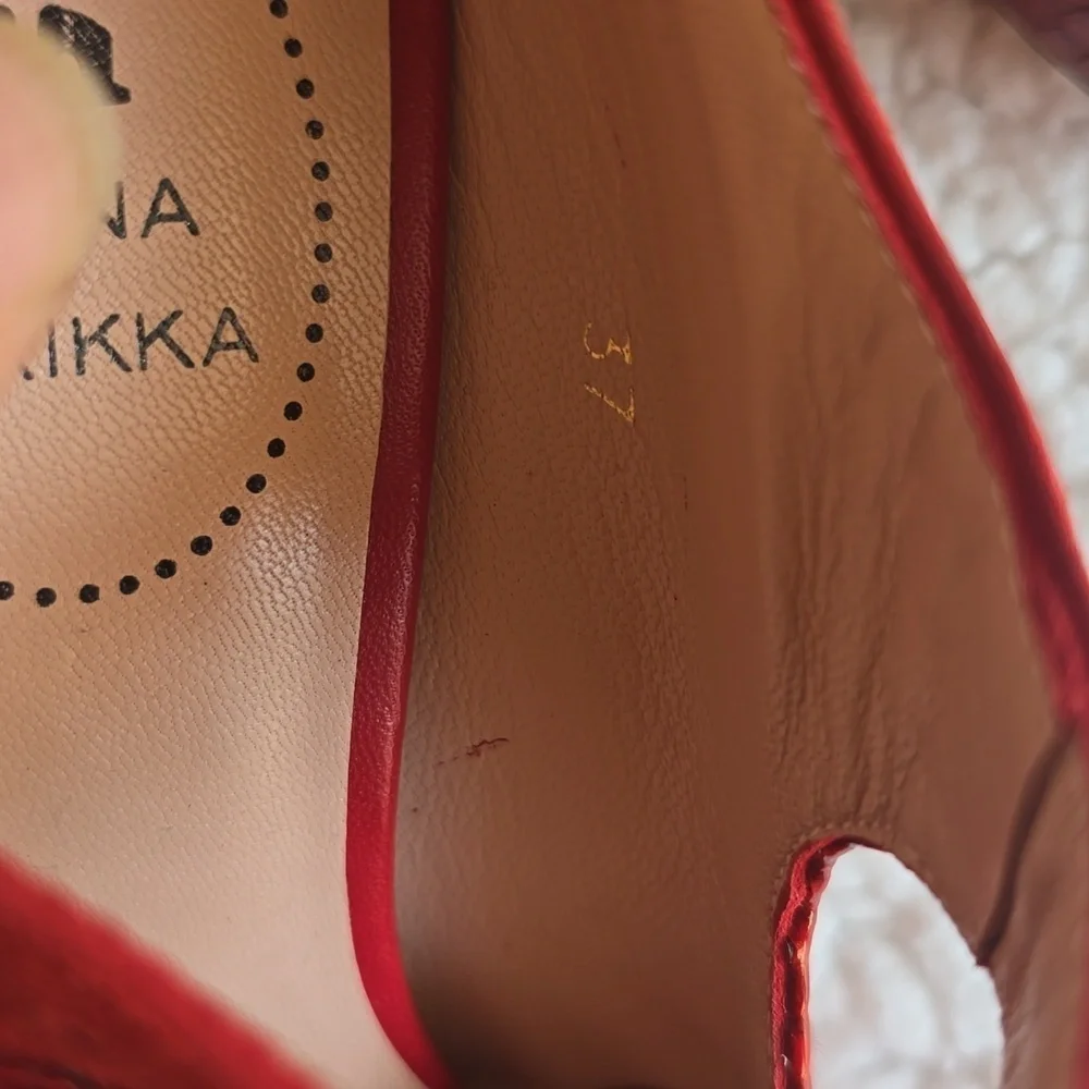 Minna Parikka Roseum Whimsical Red Heart Cutout Women's Leather Heels Sz.37 - Picture 4 of 16